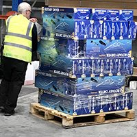 Printed boxes on pallets